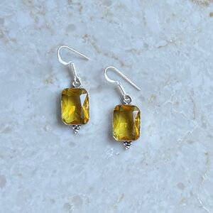NWOT Sundance Joyful Optimism Earrings, Citrine, Sterling Silver